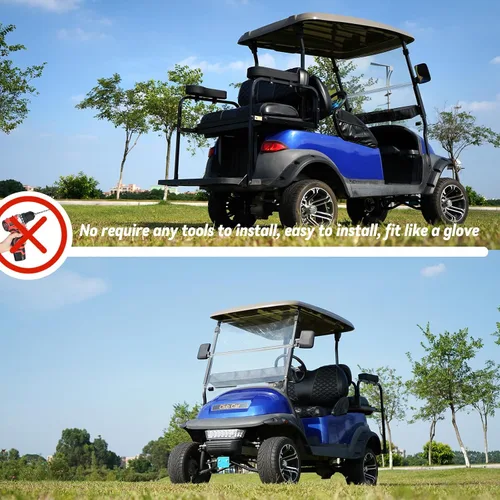 Vista 5 de Fundas de asiento delantero y trasero para carrito de golf, impermeables y resistentes al sol, de piel de vinilo de grado marino, accesorios