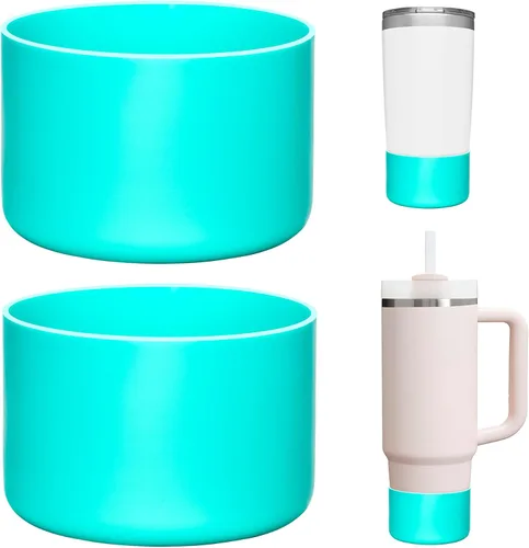 Vista 19 de 2 Pcs Silicone Boot Protector for YETI Rambler 20/30oz, 10oz Tumbler Silicone Sleeve for Stanley Quencher 14/20/30oz , Anti-Slip, Anti-Scratches