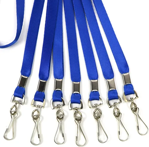 Vista 6 de Cordón de 50 piezas planas a granel para insignias de identificación, correas de cuello, cordón de crucero, clips giratorios de gancho en J