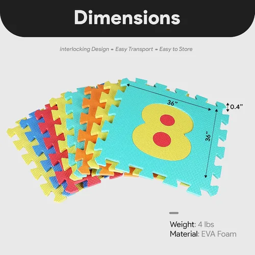 Vista 4 de BalanceFrom Tapete de juego de rompecabezas para niños con azulejos entrelazados de espuma EVA