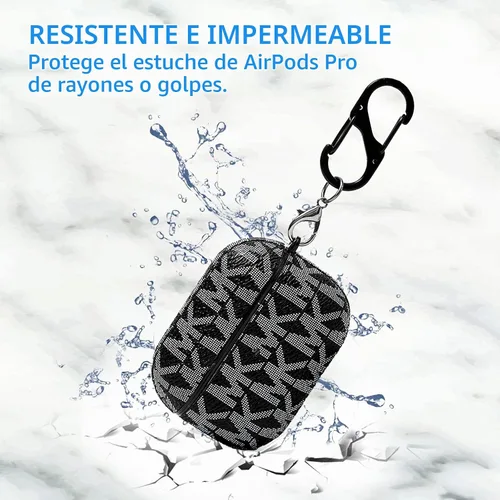 Vista 3 de Funda protectora para AirPods Pro 2019, carcasa rígida a prueba de golpes con llavero compatible con funda de carga AirPods Pro Negro