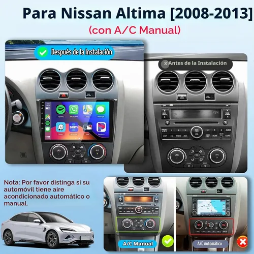 Vista 2 de [2G+64G] para Nissan Altima 2008-2012 Android 13 Estéreo de Coche de 9 Pulgadas con Pantalla Táctil HD, Radio con CarPlay Inalámbrico Android Auto