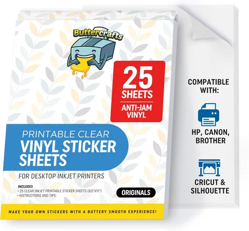 Vista 14 de Glossy Printable Vinyl Sticker Paper 25s Non-Epson Compatible 8.5"x11" Blanco