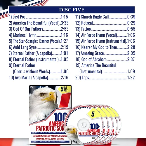 Vista 7 de 100+ American Patriotic Songs - Ceremonial Military Anthems, Marches, Fanfares, Music, Songs & Hymns – U.S. Army, Navy, Air Force and Marine Bands