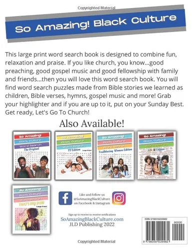 Vista 2 de So Amazing! Black Culture Word Search - Let's Go To Church Large Print