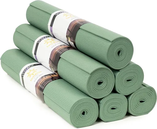 Vista 22 de Voyage - Tapete de yoga a granel, paquete de 6, 72 x 24 pulgadas, esterillas de yoga profesionales para estudio y gimnasio, 0.197 in de grosor