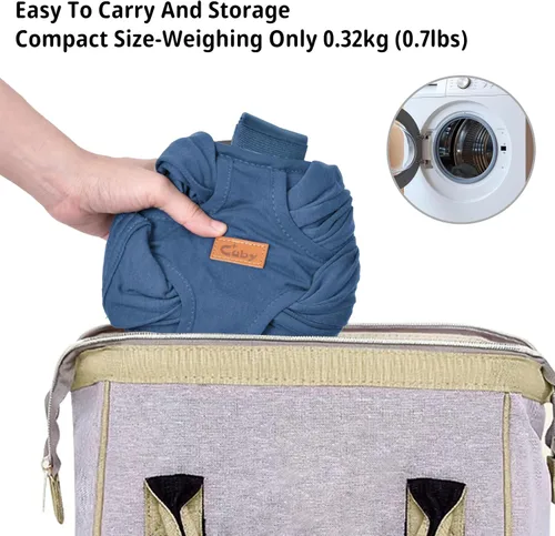 Vista 6 de CUBY Transportador para perros pequeños, arnés frontal para mascotas, manos libres, ajustable, para gatos, de algodón suave que reduce el dolor, Azul