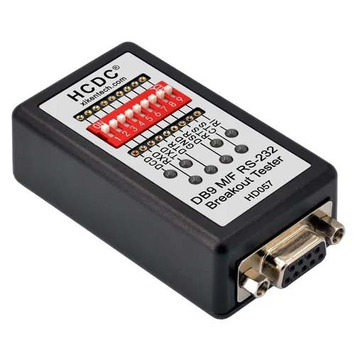 Vista 2 de Monitor LED RS232 Breakout Tester, DB9 macho a hembra, HCDC HD057