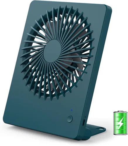 Vista 13 de Zuvas Ventilador de escritorio con pilas, recargable de inclinación de 180°, ventilador personal plegable ultra silencioso, pequeño, portátil, de 3