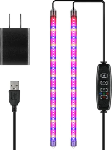 Vista 21 de iPower Luz LED de crecimiento con espectro completo para plantas de interior, cuello de cisne ajustable, 5 niveles regulables, 3 modos de Blanco