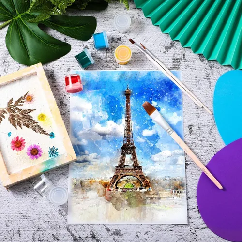 Vista 3 de Outus Taza de pintura pequeña con tapas, mini macetas de plástico vacías para pintura reutilizables, a prueba de derrames, para almacenamiento