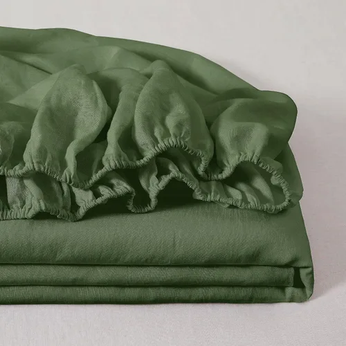 Vista 7 de ATLINIA Funda de colchón 100 % lino, 1 pieza lavada a la piedra con bolsillo profundo de 15 pulgadas hecha de lino puro francés, ropa de cama Gris