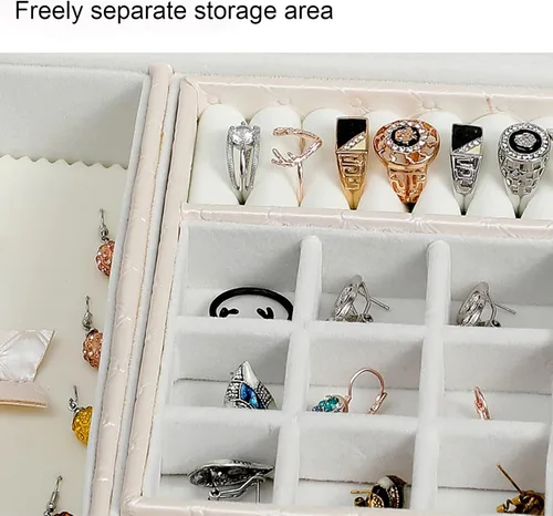 Vista 4 de LQIAN Jewelry Box for Women Girls Travel Case Necklace Ring Earrings Organizer joyeros organizador de Mujer