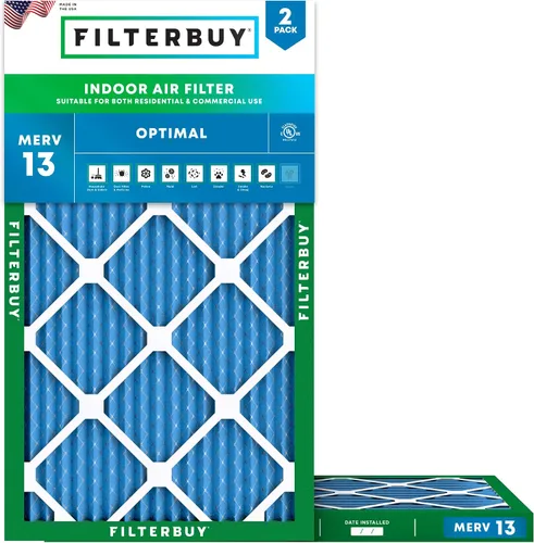 Vista 17 de Filterbuy Filtro de aire MERV 13 de 8 x 14 x 1 pulgadas, protección óptima contra el humo y la alergia (paquete de 2), filtros electrostáticos