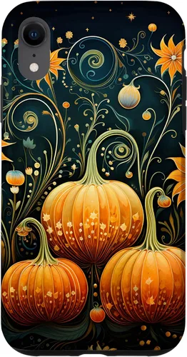 Vista 24 de Funda floral para iPhone 16 Pumpkins Vintage Otoño Otoño