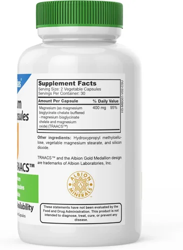 Vista 2 de DrFormulas Suplemento de glicinato de magnesio de 400 mg para mujeres, hombres y niños, suplemento con TRAACS quelatado Bisglicinato de magnesio