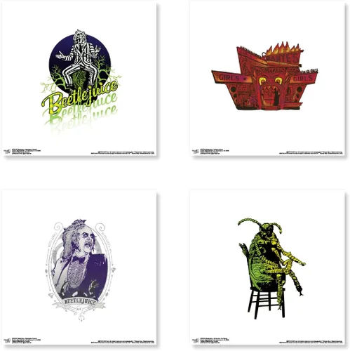 Vista 6 de Trends International Gallery Pops Beetlejuice - Juice Is Loose - Paquete de arte de pared (paquete de 4), póster de pared, 12.00 x 12.00 pulgadas