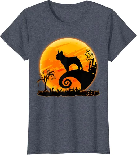 Vista 96 de Camiseta divertida de disfraz de Halloween para perro y luna de Bulldog francés, Negro, S