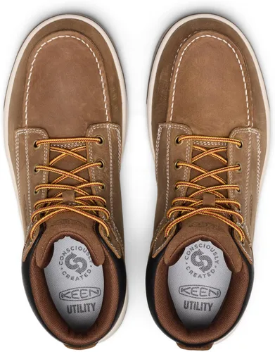 Vista 5 de KEEN Utility Men's Gibson Mid Height Soft Toe Work Boots Belga/Gum