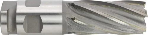 Vista 3 de Fresa de extremo soldada de carburo CME, nariz cuadrada, 1 1/2" diámetro del molino, 2" longitud de corte, 5 5/8" longitud total, 4 flautas, corte