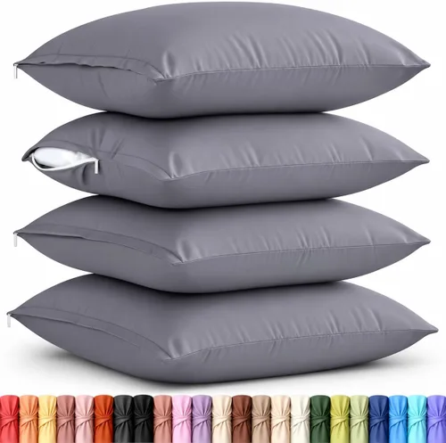 Vista 14 de Utopia Bedding - Fundas protectoras de almohada tamaño Queen, paquete de 2, cierre con cremallera, tela de microfibra cepillada suave, resistentes