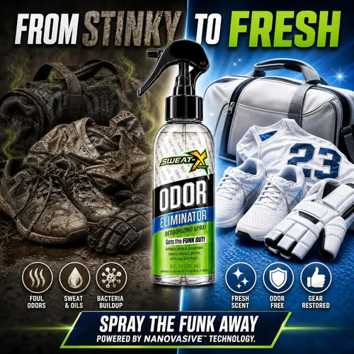 Vista 2 de Spray eliminador de olores SWEATX, Active Fresh, 8 onzas líquidas Para zapatos, ropa, ropa deportiva y todos los días