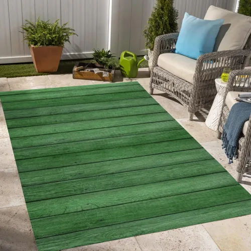 Vista 19 de Alfombra rústica impermeable de grano de madera marrón con estampado de tablero de madera antigua, para balcón, porche, patio, terraza, lavable