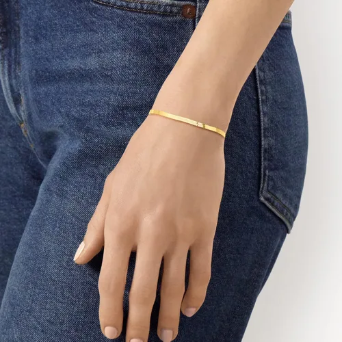 Vista 2 de RS Pure by Ross-Simons - Pulsera de espiga de oro amarillo de 14 quilates de 0.118in, Oro, no conocido