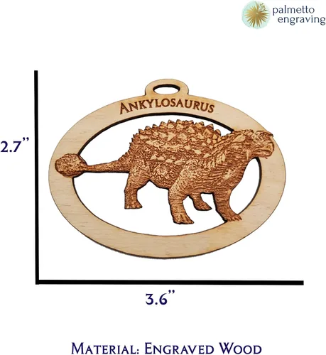 Vista 2 de Ankylosaurus - Adorno de dinosaurio para niños, adornos de Navidad para niños y niñas, lindo recuerdo de fiesta de dinosaurio, decoraciones únicas