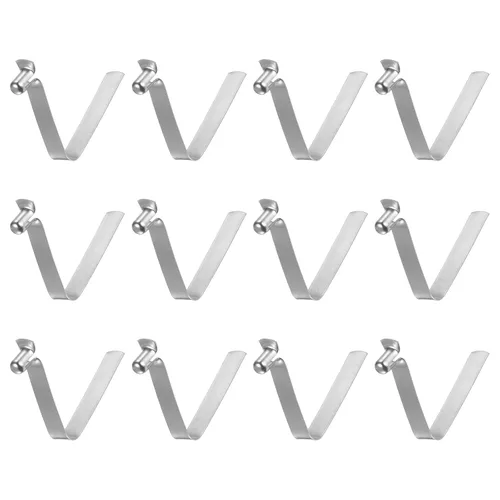 Vista 9 de HARFINGTON 12 unids botón único kayak paleta broche resorte clip 0.630x0.220 in 65Mn resorte acero en forma de V hueco elevación telescópica tubo