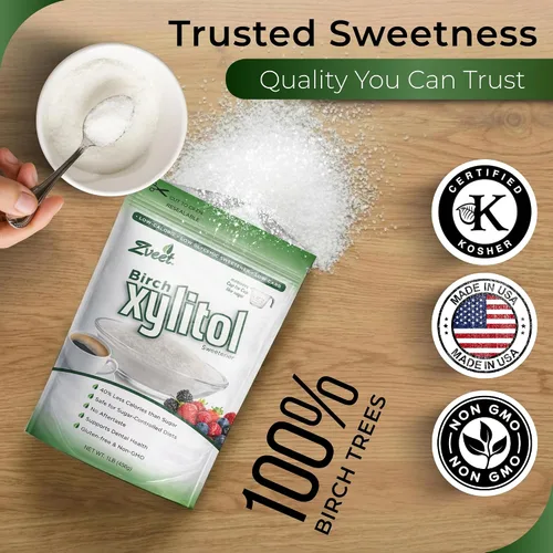 Vista 6 de Edulcorante de Abedul Xylitol de Zveet (fabricado en EE. UU)