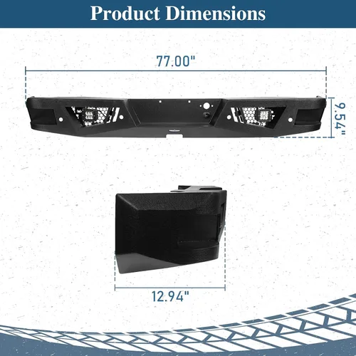 Vista 9 de Hooke Road Silverado - Kit de parachoques delantero y trasero con orificios de montaje para sensor y luces LED para camionetas Chevy Silverado 1500