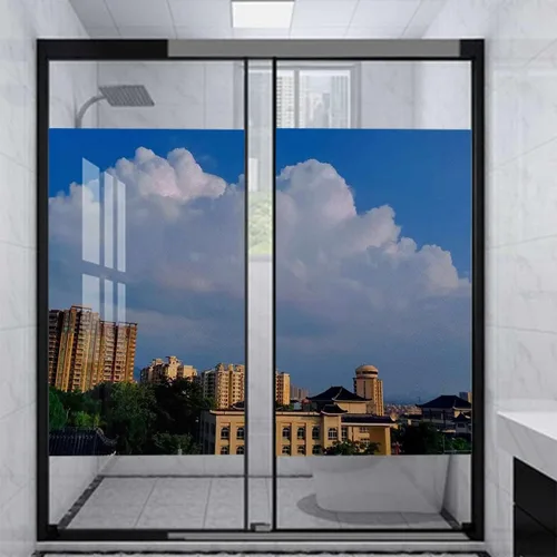 Vista 12 de Película de vinilo morado para ventana, cubierta estática para ventana de puerta, calcomanías tintadas para ventana, privacidad esmerilada