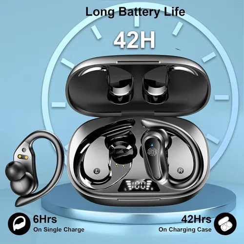 Vista 3 de Auriculares para Xiaomi Redmi Note 9 Pro Max Bluetooth 5.1 con pantalla digital LED dual 42 horas de reproducción, IP7 impermeable auriculares