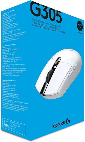 Vista 7 de Logitech G305 Lightspeed Mouse inalámbrico para juegos, sensor Hero 12K, 12,000 DPI, ligero, 6 botones programables, duración de la batería de 250