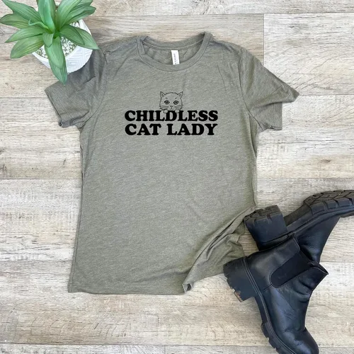 Vista 20 de Cute Women's Screen Printed Crew Neck Tee, Shirts With Sayings, Dusty Blue or Olive