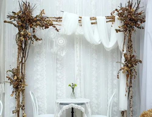 Vista 2 de Camino de mesa de boda de gasa blanca de 27 x 216 pulgadas, extra largo de 18 pies, mantel blanco para mesa, decoración rústica de boda, despedida