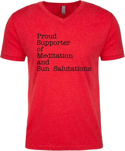 Vista 2 de Proud Supporter of Meditation and Sun Salutations Men's V Neck T Shirt