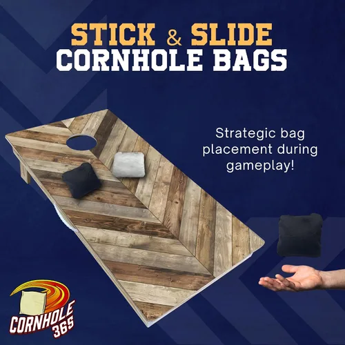 Vista 2 de Cornhole365 Stick & Slide - Juego de 4 bolsas de Cornhole profesionales Negro