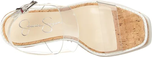 Vista 5 de Jessica Simpson Maede - Sandalias de cuña para mujer, Claro
