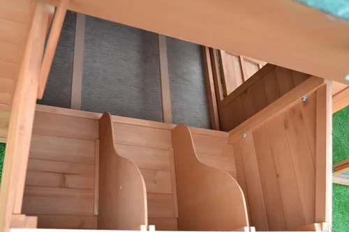 Vista 5 de Deluxe Gallinero de madera grande para gallinas, 6-10 pollos con 6 cajas de anidado