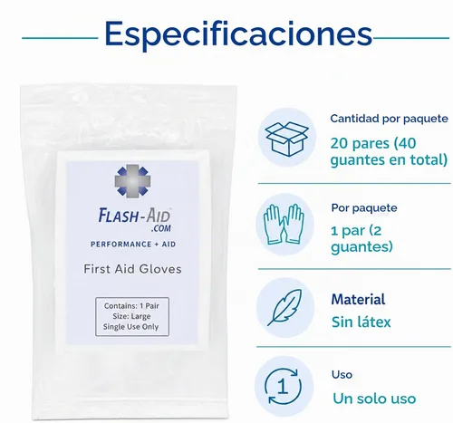 Vista 7 de Guantes de primeros auxilios empaquetados individualmente