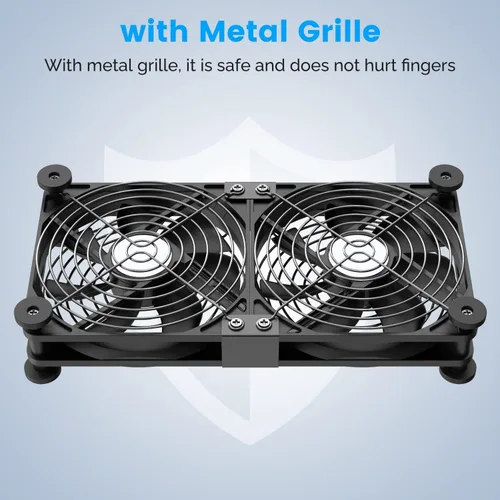 Vista 2 de Ventiladores de PC USB 2 en 1 de 4.724 in con 3 ventiladores