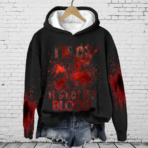 Vista 3 de Sudadera con capucha para mujer, sudadera con capucha para mujer, casual, manga larga, suave, impresa, cordón, larga para mujer