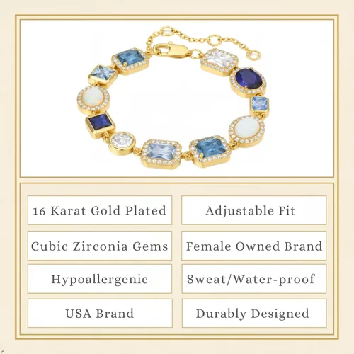 Vista 5 de Pulsera Solsticio Azul Azul (Oro)
