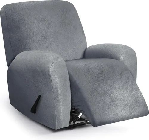 Vista 56 de ANARACHON Fundas para sillas reclinables con aspecto de cuero, funda elástica de 4 piezas, funda suave para silla reclinable, protector de muebles
