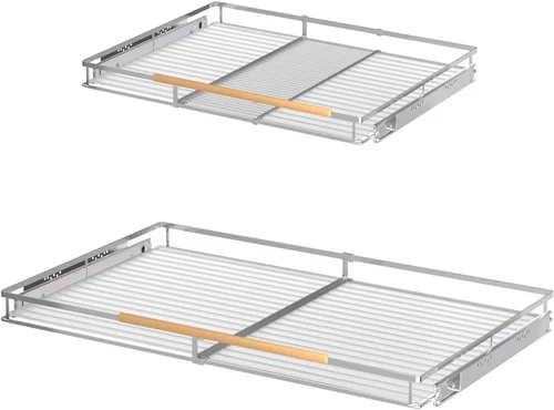 Vista 8 de Organizadores de cajones extraíbles expandibles, estante de almacenamiento deslizante resistente para el hogar, cocina, despensa, armarios, ollas, 1
