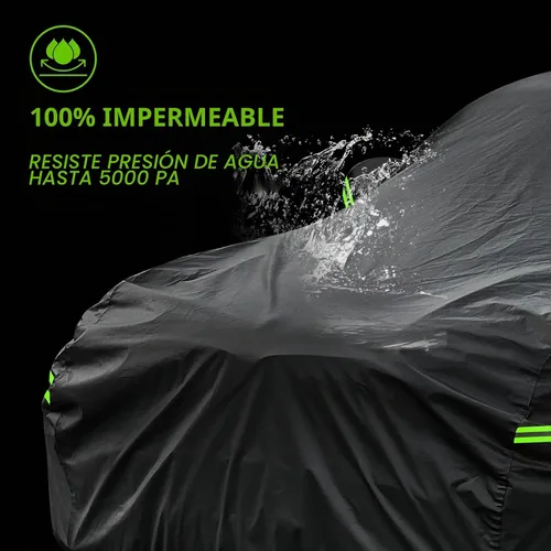 Vista 4 de KouKou Funda impermeable para automóvil para todo tipo de clima, 7 capas para automóvil, ajuste universal para Nissan Versa, Acura Integra/RSX Negro