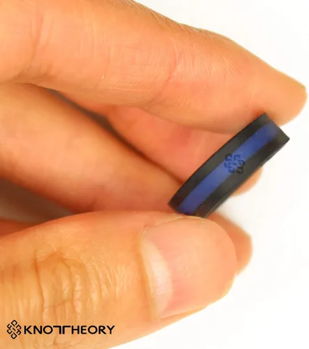 Vista 5 de Knot Theory Thin Line Silicone Ring for Men Women - 8mm Wedding Band Azul