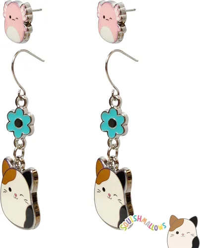 Vista 4 de LUV HER Squishmallows Hypoallergenic Earrings for Girls Stud and Fishhook Drop Sets with Charms One Size Fits All Ages 8+ Aplastar 1